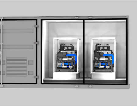 500m3/h Máy phát điện hydro chứa 1MW Máy phân tử nước cho nhà máy điện pin nhiên liệu